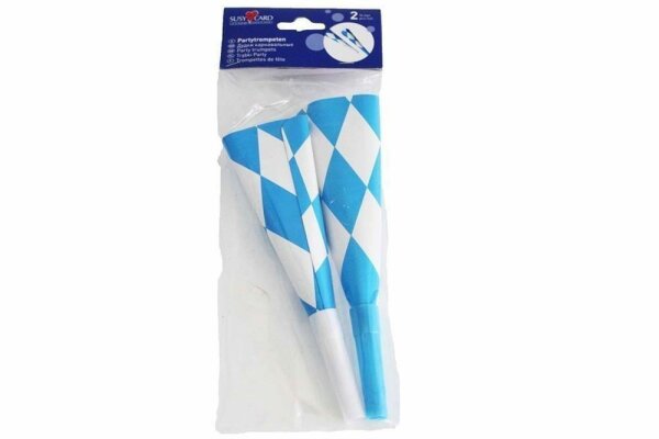 Partytrompeten 2er blau/weiss