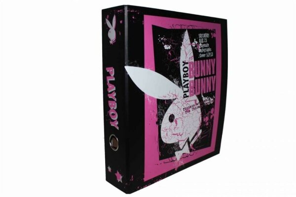 DIN A4 PLAYBOY breiter Ordner Bunny "After Party" schwarz-pink 7,5cm Motivordner