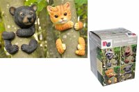 Baumtiere 4tlg. sortiert Polyresin Waschbär, Eichhörnchen, Katze, Koalabär (zufällige Auwsahl)