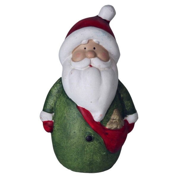 Santa-Figur/Weihnachtsmann aus Keramik 14cm, Grün PA 4,59