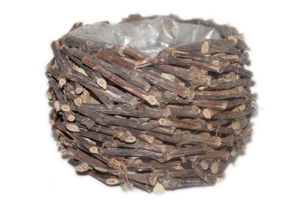 Pflanztopf Reno Grape natur Holz Ø 23/H 17 cm mit Folienauskleidung