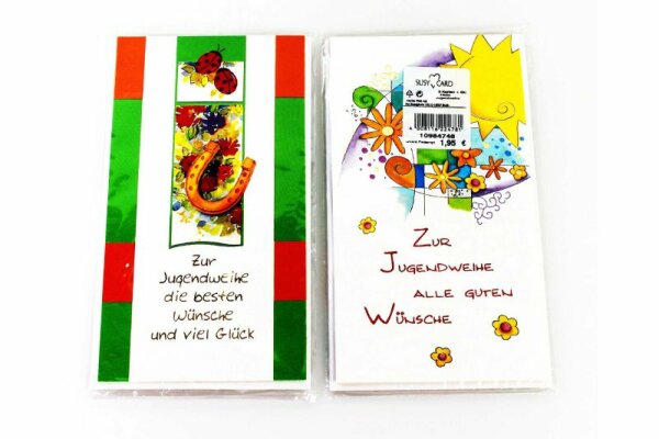 Jugendweihekarten 3er m.Umschlag SusyCard PA 1,95€