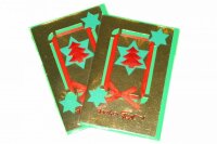 Weihnachtskarte WN-Baum rot Karte gold+Umschlag