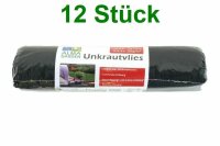 12 x Unkrautvlies 1x10m schwarz 40-50g/m² 12er Pack...