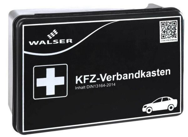Kfz-Verbandskasten schwarz DIN 13164-2014 09/2026 Walser