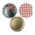 Schraubdeckel 66mm f.Einweckglas 3f.sort. rot-weiß,messing,Früchte