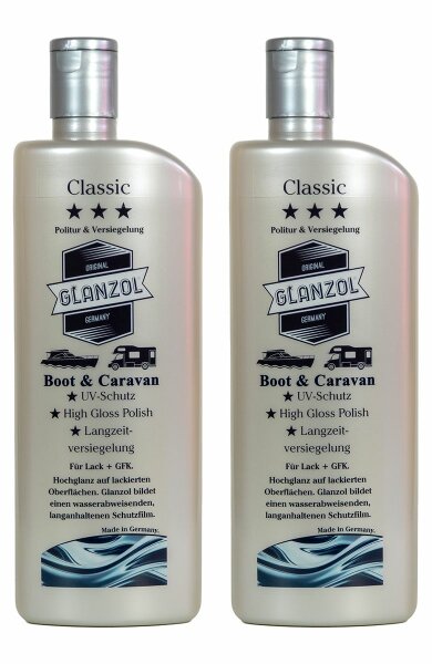 2 x GLANZOL Classic Politur und Versiegelung Boot & Caravan 500ml Autopolitur