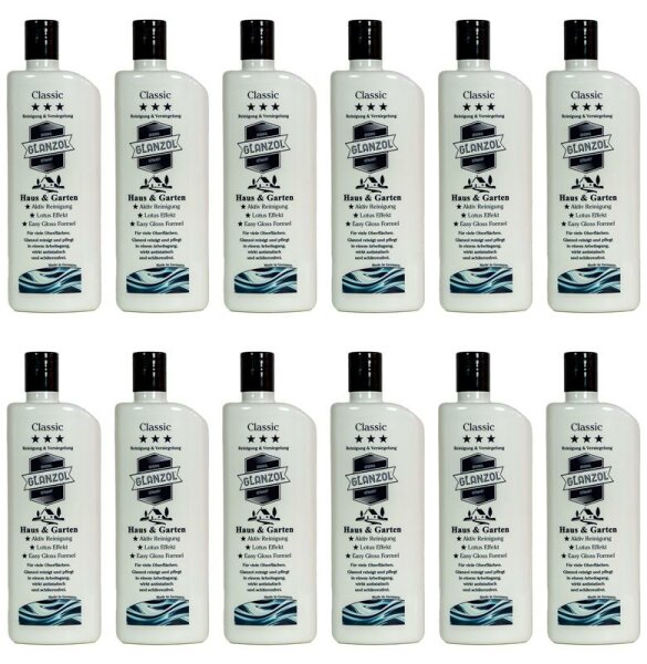 12 x GLANZOL Classic Reinigung und Versiegelung Haus & Garten 500ml Autopolitur